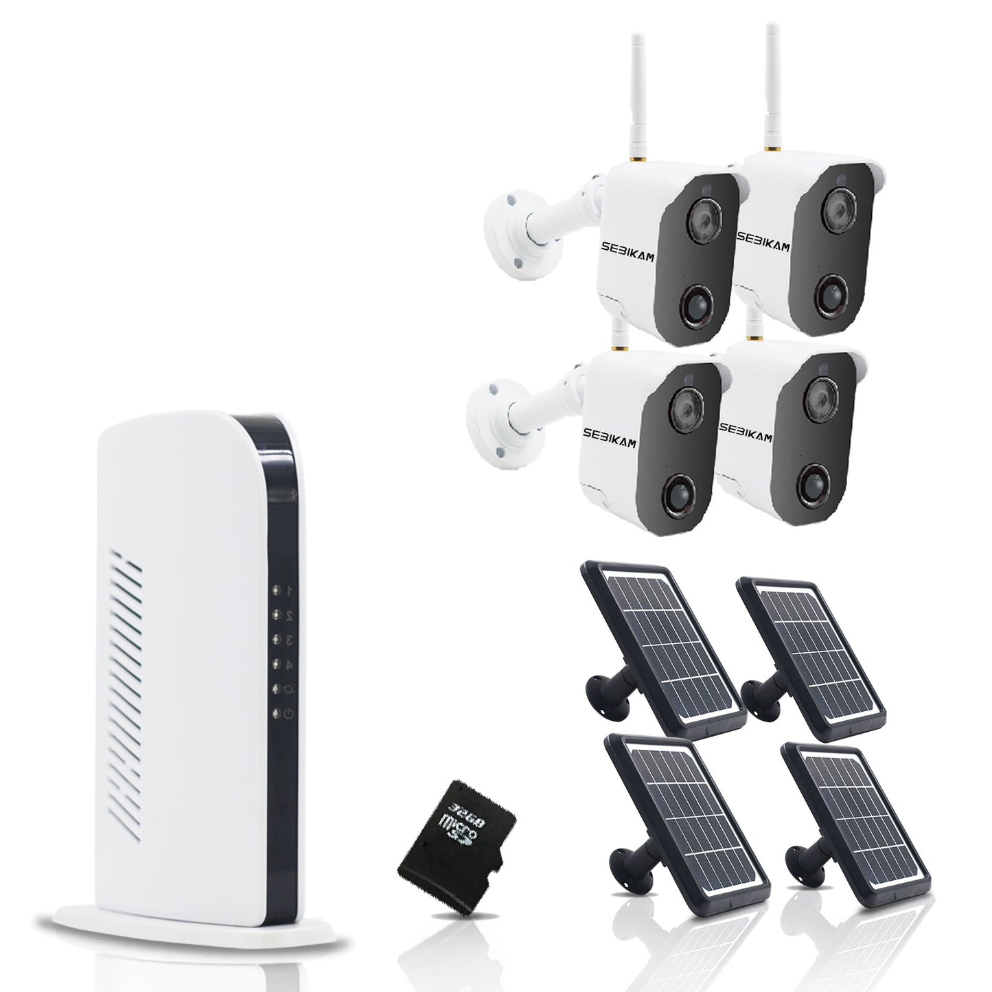 1080p Wireless Solar Powered & Battery Security Camera System with Solar Panel